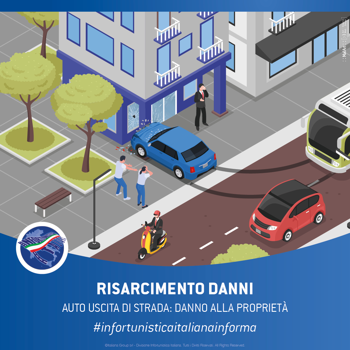 auto uscita di strada danni alla proprietà